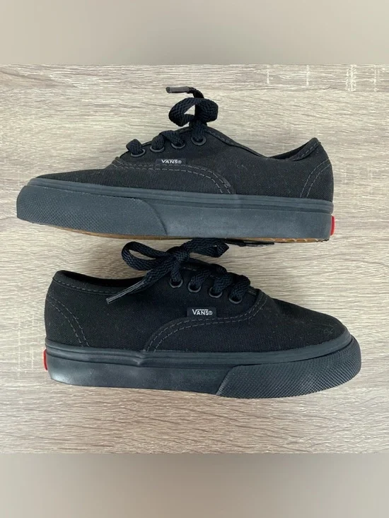 Vans Authentic Toddler Size 7.5 Shoes Black Canvas Low Top Sneakers Unisex Boys - Picture 6 of 10